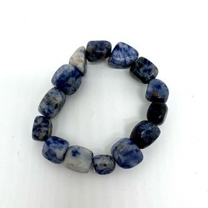 Gorgeous Lapis Stone Elastic Band Bracelet purchased in Cozumel #lapis